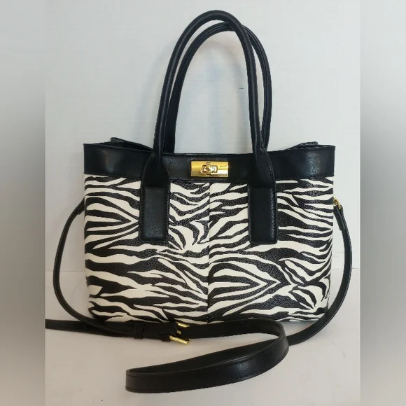 🦓 Zebra Print Crossbody Satchel Purse And Wallet - Picture 2 of 10